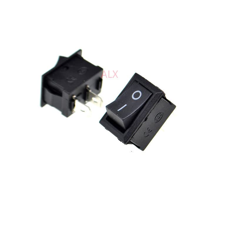 10ШТ KCD1-101 SPST 2PIN Черен Мини-Ключ Кулисный превключвател за включване/изключване на захранването 6A/250V 10A/125V 15 *21 MM 15 * 21 2 pin