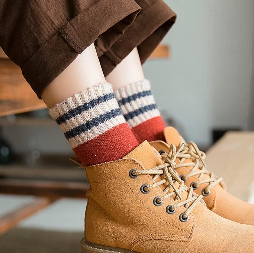 Дамски чорапи Meloday от дебела вълна, годината на Реколтата, Класически, за разходки, Меки и удобни - 5 Чифта в опаковка