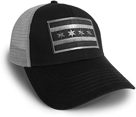 Странен товар Чикаго флаг с Черно-Сива бейзболна шапка-Шапка
