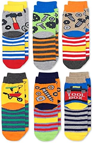 Чорапи Джефрис Чорапи Boys' Tools Pattern Crew Socks 6 Бр.