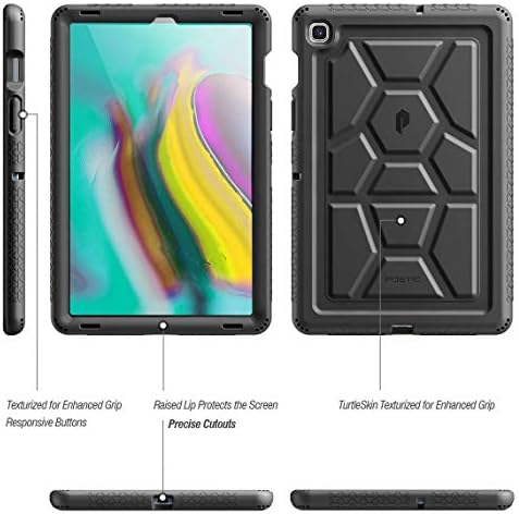 Калъф Galaxy Tab S5E, Поетичен Сверхпрочный устойчив на удари Силиконов калъф за деца, серия TurtleSkin, Samsung Galaxy Tab S5E 10.5 инча (SM-T720/T725) 2019 година на издаване, черен
