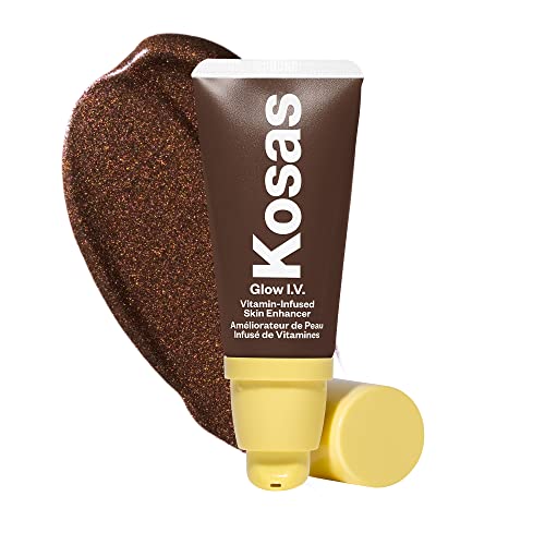 Kosas Glow I. V. Стягащ крем за кожата с витамини За лице грим - Оцветени, козметичен хайлайтер за здравословно сияние - Осветява