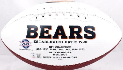 Майк Синглетари Дик Буткус Подписа футболна топка с логото на Chicago Bears с голографией HOF - BAW - Футболни топки с автографи