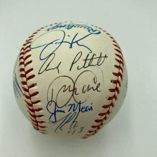 1996 Отбор на Шампионите от Световна серия Ню Йорк Янкис Подписа бейзболен договор с Дереком Джетером JSA - Бейзболни топки с автографи