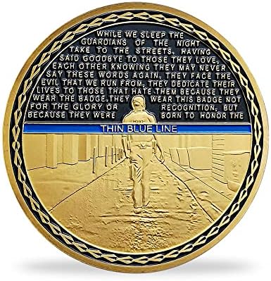 Електронна Монета Полицейска живот Има значение Монета Повикване Тънка Синя Линия Монета на правоприлагащите органи