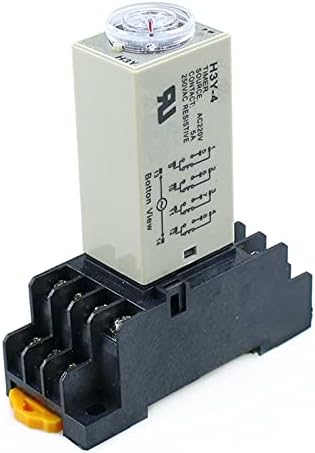 Wtukmo H3Y-4 Реле закъснение на включване 0-5 М Таймер DPDT 14 контакти H3Y-4 DC12V DC24V AC110V AC220V (Размер: AC110V)