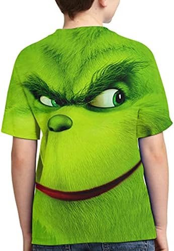 Детска Новост, тениски с Забавни Къси ръкави Big Green Head, за момчета и Момичета