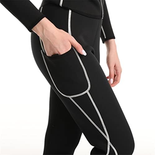 Дамски панталони YFQHDD, спортни панталони-сауна, Коригиращото бельо за тялото, Тренажор за талия, Коригиращото бельо за фитнес с дълги ръкави (Цвят: D, размер: 2XL)