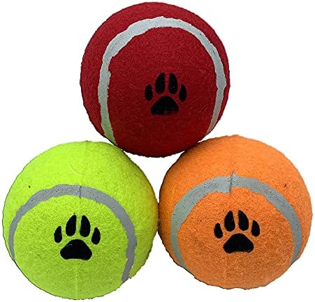 3 Опаковки тенис топки с размер 4 инча X-Large. Здрави топки за Тенис, безопасни за домашни любимци, Са идеални за упражнения