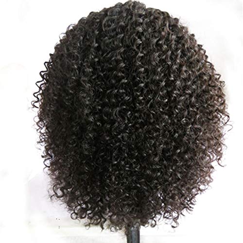 Афро къдрава перука от човешка Коса естествена коса, Бразилски Бесклеевые Дантелени Предни Перуки 180 Плътност Естествен цвят от Dream Beauty за жени (12, дантела пред перука)