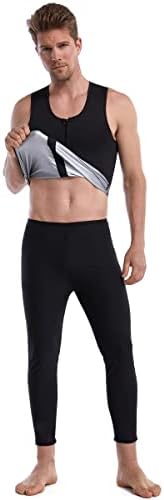 EODNSOFN Мъжки костюм за сауна с йони на сребро, утягивающие панталони, утягивающий корсет, тренировъчен жилетка, Риза за корекция на фигурата (Цвят: B размер: код 4XL)