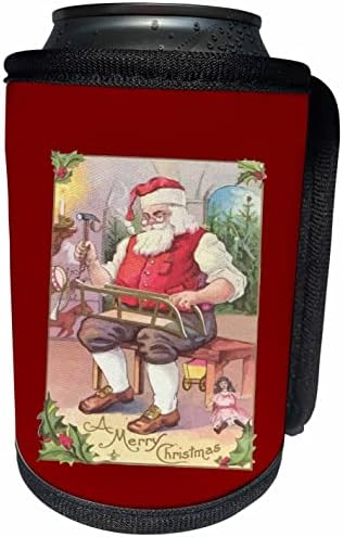 3 Направете винтажную опаковки за бутилки Дядо Коледа весела Коледа в неговата Работилница - Can Cooler (cc_356571_1)