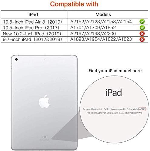 Нов калъф за iPad Air 3 2019 (3-то поколение)/iPad Pro 10,5 2017 Калъф с въртящ се на 360 градуса стойка Smart Cover-с функция за автоматично събуждане/сън за Apple iPad 10,5 Case (A2152/A2123/A2153/A2154/A1701/A1709)