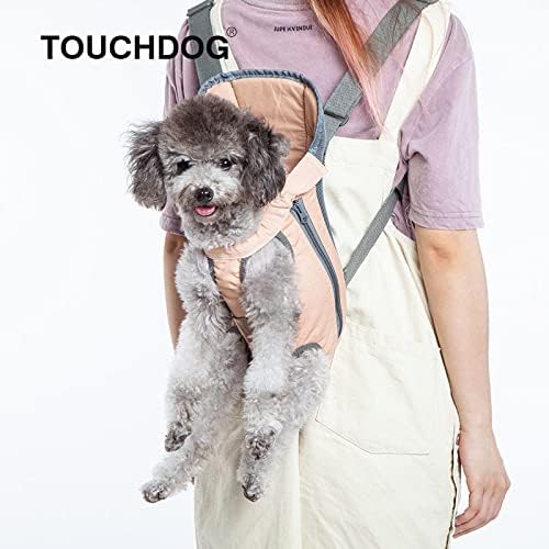 Модна Дизайнерска Чанта-Переноска Touchdog Wiggle-Sack Отпред и с Раница За кучета, MD, Синьо