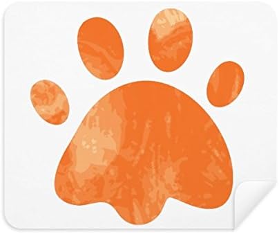 Оранжев Отпечатък от Лапата на Котката Следи от Животински Плат За Почистване на Екрана за Пречистване на 2 елемента Замшевой Тъкан