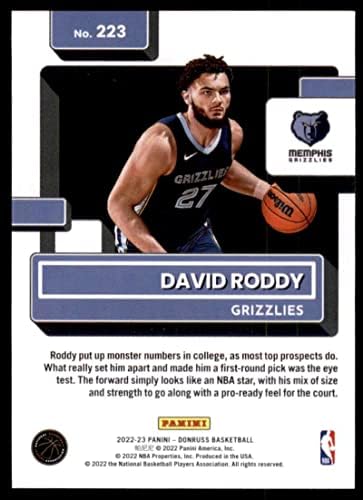 ДЕЙВИД РОДИ RC 2022-23 Donruss 223 NM+-MT + Новак в класацията на баскетболни клубове от НБА Гриззлиз