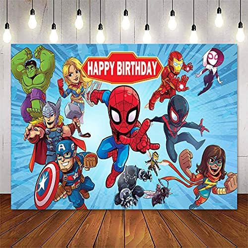 Cartoony Супергерой спайдър-Фонове Avengers на Фона на Рожден Ден и за Душата на Детето Вечерни Аксесоари Банер Фон За Снимки Подпори за фото студио 7x5 фута