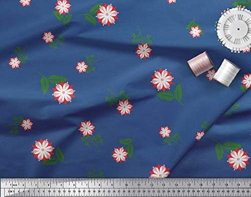 Памучен трикотажная плат Soimoi с листа и цветя артистичен интериор, кърпа с принтом ширина 58 см