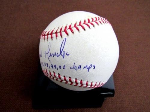 Рамиро Мендоса 96 98 99 00 Шампиони на Ню Йорк Янкис Подписаха Авто Oml Baseball Psa / Бейзболни топки С ДНК-Автограф