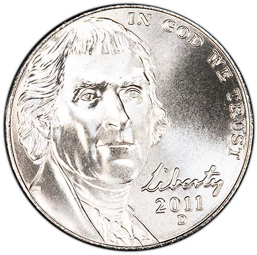 2011 D BU Jefferson Nickel Choice Не Обращающийся монетен двор на САЩ