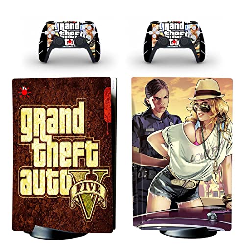 За PS4 SLIM - Играта Grand GTA Theft And Auto Стикер на корицата на PS4 или PS5 За конзолата PlayStation 4 или 5 и контролери Vinyl Стикер DUC-5939