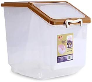 MNB Ориз Кофа За съхранение на Ориз кутии 25 кг Домакински Гъста Оризово Брашно За съхранение на брашно Голям Ориз цилиндър, защитен от насекоми (Цвят: кафяв)
