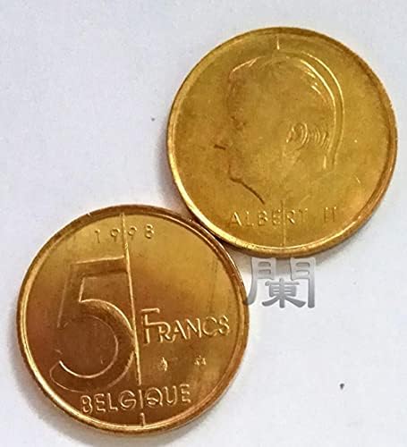 Европейската монета Белгия До 20 франка евро Версия на нидерландски Монета Белгия До 5 франка евро Монета на френски Език Френски език