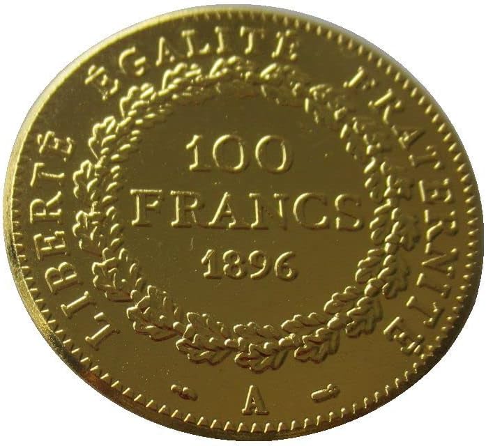 100 Франка 1878-1906 Допълнителен Френски франк Чуждестранна Копие на Златна Възпоменателна Монета
