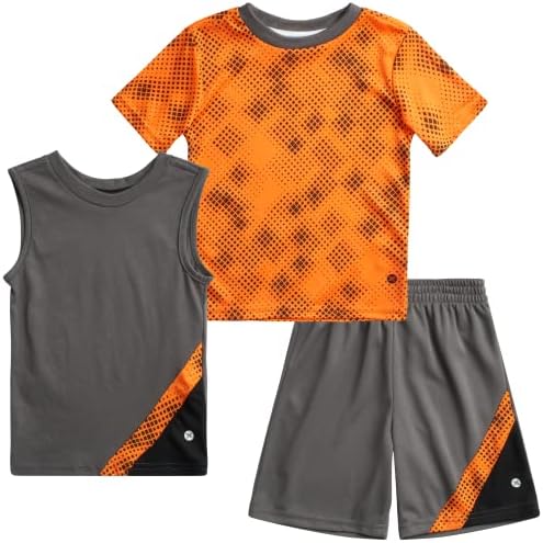 Комплект активни шорти RBX за най-малките момчета - Тениска с къс ръкав, Риза и къси Панталони, Комплект дрехи за изказвания (За деца)