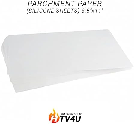 HTV4U Силиконовата с пергамент хартия 8,5 x 11 (10 Листа) за Сублимация, Термопресса, Теплопередающего Винил, diy