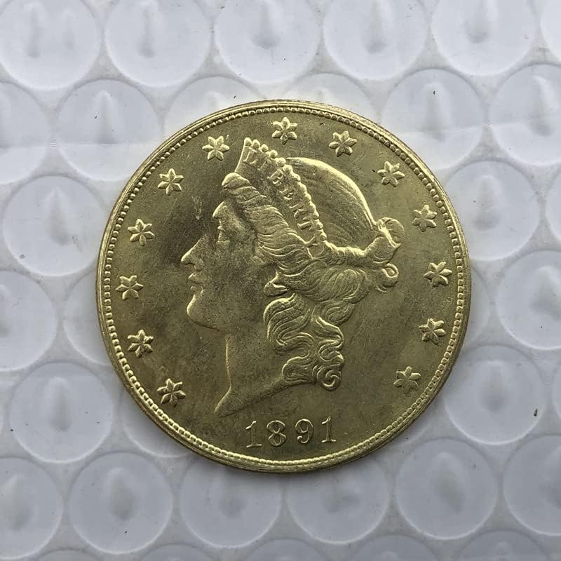 1891C Версия на Американската 20 Златни Монети Латунная Антични Ръчна Чуждестранна Възпоменателна Монета 34 мм