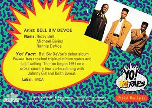 1991 Pro Set Йо MTV Рап Неспортивный 1 Bell Biv DeVoe Официалната Музикална картичка стандартен размер