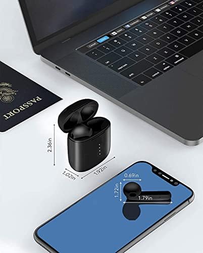 Безжични слушалки в ушите Bluetooth Версия 5.0, Вграден микрофон, втулки с Шумопотискане, 3D Стерео слушалки Air Рецептори, Бързо зареждане, водоустойчив IPX8 за Android/Samsung/iPhone