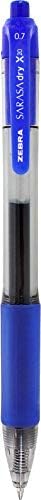 Прибиращ гел писалка Zebra Pen Sarasa Rapid Dry Ink, 0,7 мм, Син, на 2 опаковки (46822)