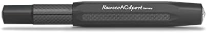 Писалка Kaweco AC Sport е от черен алуминий и въглеродни влакна I Изключителна Писалка за касети с мастило в една декоративна метална кутия I Писалка 12,5 см I Ширина на върха