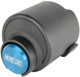 Заключване за ремарке Proven Industries модел 2516, подходящ за 2 сцепных устройства с диаметър 5/16 инча, прикрепен към вериги за сигурност, Направено в САЩ, (син)