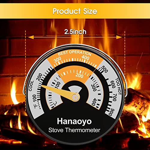 Електронен Термометър Hanaoyo за печки, Термометър за дърва, Измерване на температурата на фурната за печки на дърва, Газови печки, Пеллетных печки, Избягвайте Увреждане на фенове плочи, когато се нагрее прекомерно