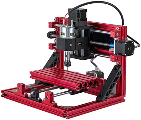 1610 CNC червен цвят, Лесно се монтира Фреза с ЦПУ Алуминиеви профили GRBL Управление за Пластмаса, Акрил печатна платка PVC, Дърво, Плексиглас Месинг Меки метали Резба Идеи направи си САМ (160x100x40 мм)