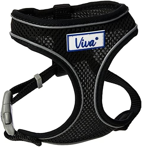 Ancol Viva Лека дишаща комфорт на окото шлейка за кучетата с Черен цвят, размер XS (подходящ за обиколка 28-40 см)