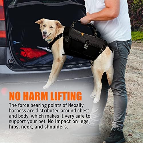 Неоально Здрава шлейка за повдигане на кучета със система за подкрепа на цялото тяло и средства за придвижване - Повдигаща опора 5 в 1, превръзка за носене, жилетная шлейка, корсет на гърба и една тревожна вест - Одобрени