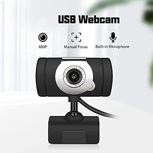 USB уеб камера с потока микрофон, HD Уеб камера с възможност за свързване и възпроизвеждане на фотоапарата, Отточна тръба на шарнирна връзка Широкоъгълен микрофон за лаптоп/игри / Увеличение