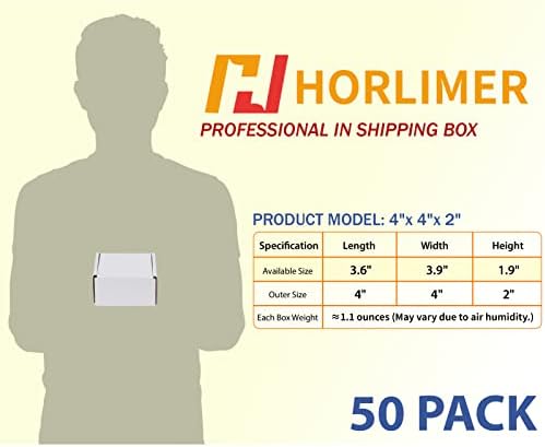 HORLIMER 4x4x2 инча Пощенски Кутии, Определени от 50, Бяла кутия от Велпапе и Литературна Пощенска машина
