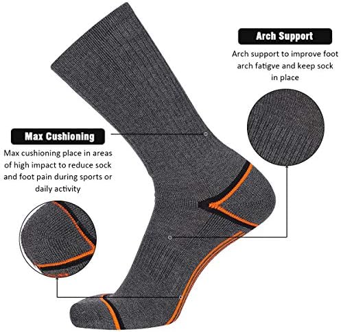 JOYNÉE Мъжки 6 Опаковки Чорапи Атлетик Performance Cushion Crew за тренировки