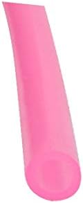X-DREE Силиконова тръба с диаметър 4 mm x 6 mm, устойчиви на високи температури, Гумена тръба Розов цвят с Дължина 2 м и диаметър 4 mm x 6 mm, силиконова тръба, устойчива на високи температури, tubo de goma, rosa, дължина