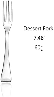 Комплект прибори за хранене JANKNG от 4 десертни вилици, сребърни маруля вилици от неръждаема стомана 18/10 - 7,48 инча
