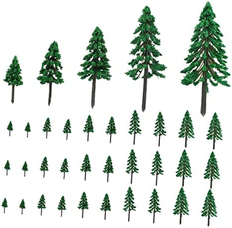 Toyvian 100 бр Пейзажное Дърво Пластмасови Модели на едно Малко Дърво на Микро Сцена Зелена Модел на Дърво