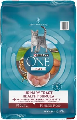 Суха храна за котки от Purina ONE с високо съдържание на протеин + Плюс Формула за здравето на пикочните пътища - 16 паунда В опаковка