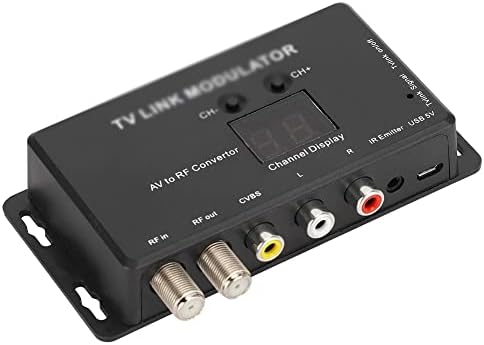 ZHUHW UHF TV Link Модулатор на AV-Радиочестотни Конвертор IR удължител с 21-канальным дисплей PAL/NTSC Допълнително Пластмаса Черен (цвят: E)