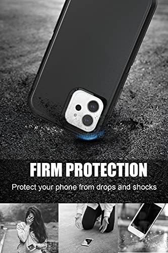 Калъф GoldenQ, съвместим с калъф за iPhone 12/12 Pro, колан, Сверхпрочная поставка, Защитно покритие за кобур [Без екран] [устойчив на удари], Съвместим с Apple 12/12 Pro [6,1 инча] 2020 г. (черен)