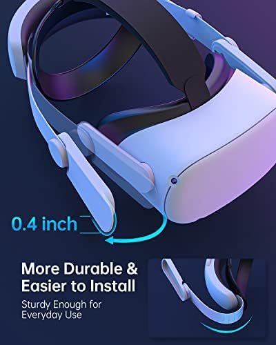 Централен колан-чанта за играчки с батерия с капацитет 6000 mah, съвместима с Oculus Quest 2, Регулируеми главоболие колан Elite за подобряване на подкрепа и увеличаване на времето за игра във виртуална реалност